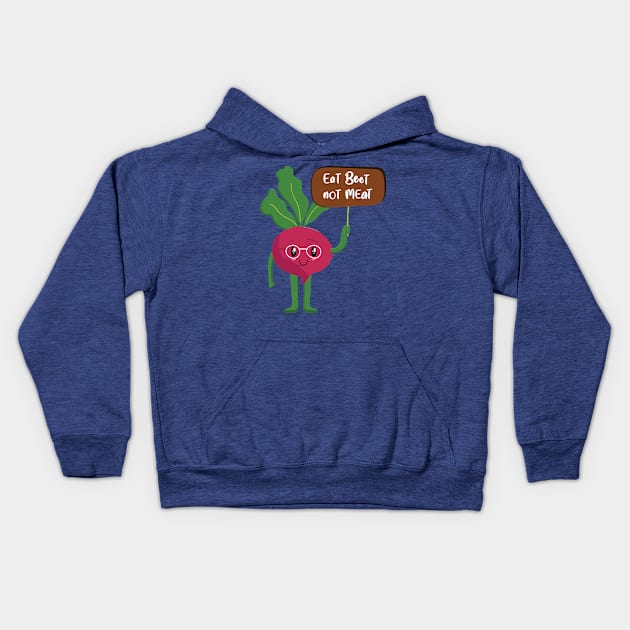 eat beet, not meat Kids Hoodie by equatorial porkchop